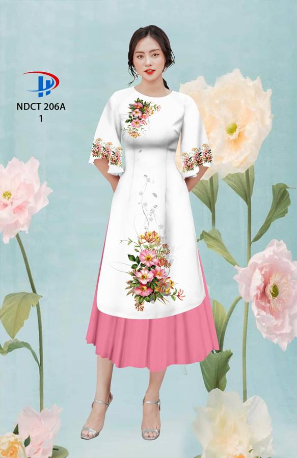 Vải Áo Dài Cách Tân Hoa 3D AD NDCT206A 3